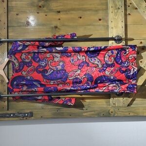 70s 80s COLORFUL LONG SLEEVE DRESS SIZE 16 ANDREA GAYLE VINTAGE RETRO